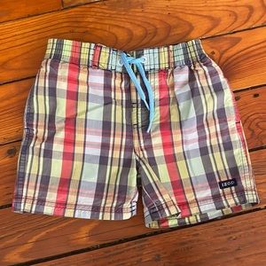 Izod Plaid Swim Trunks Size 12 Months